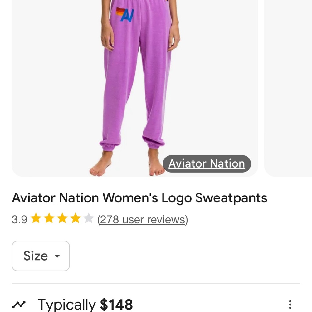 Aviator Nation Purple Logo Sweatpants
